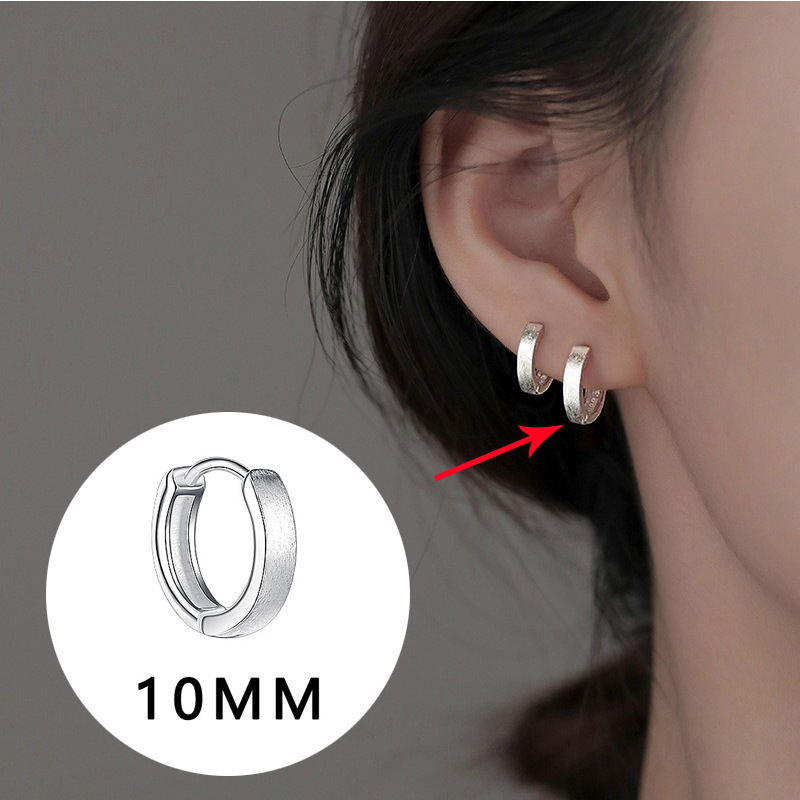 Plain Earring Hoop OL Commute Student Circle Earring Small Simple Zircon Twist Ear Cuff Mobius Ring Earring