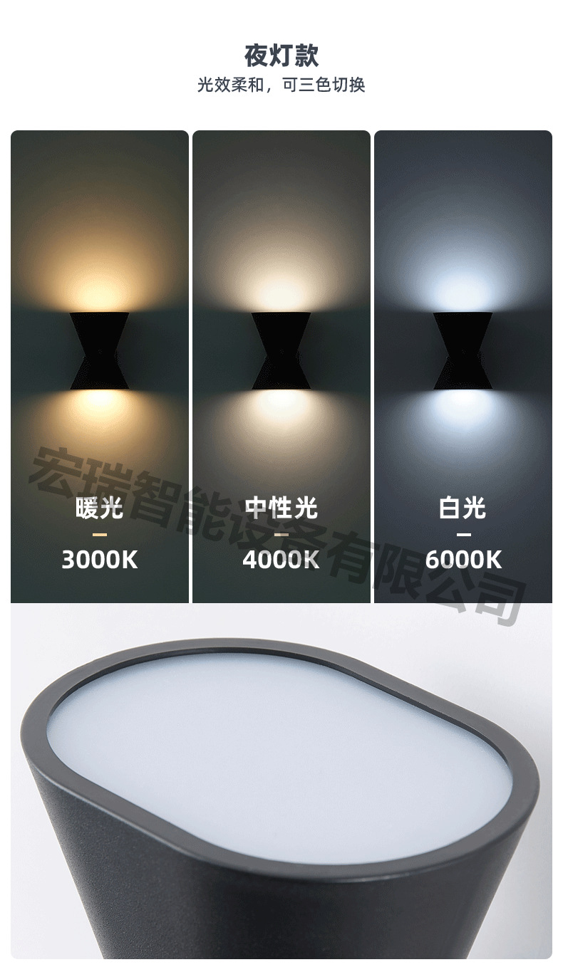 2024 7-Color LED Wall Light Light Sensor Light Minimalist Wall Hanging Light Corridor Light Background Wall Bedroom Bedside Wall Light