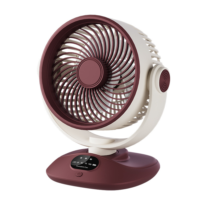 2026 USB Desktop Fan Oscillating Rechargeable Fan Small Dormitory Portable Circulating Electric Fan