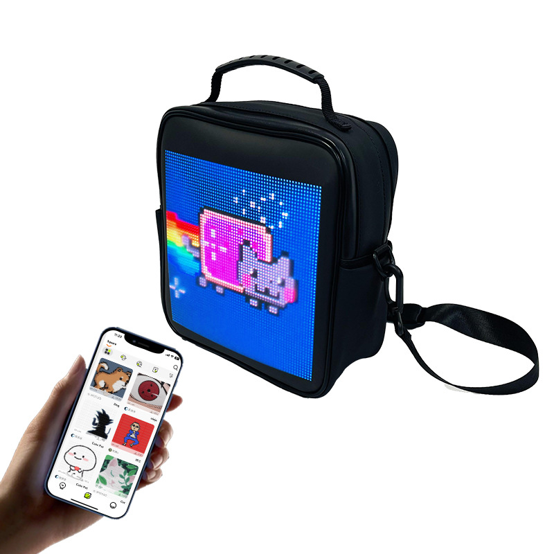 LED advertising backpack with LED display screen, outdoor double-shoulder travel LED color screen backpack