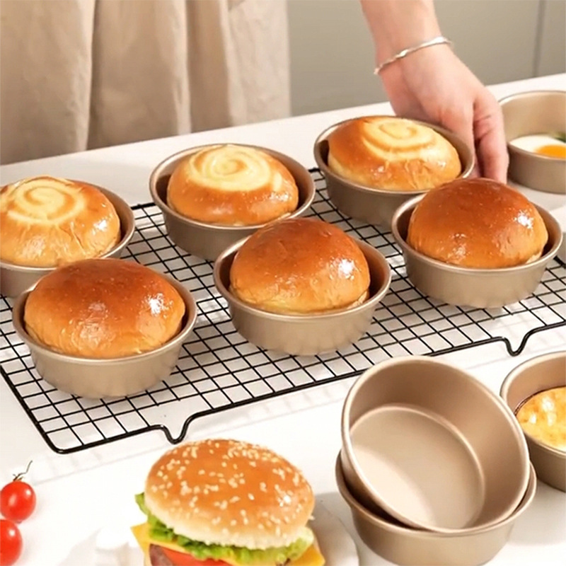 Hamburger mold cake 4 inch mold fried egg egg baking round bread embryo mold cheese cheesecake non-stick oven