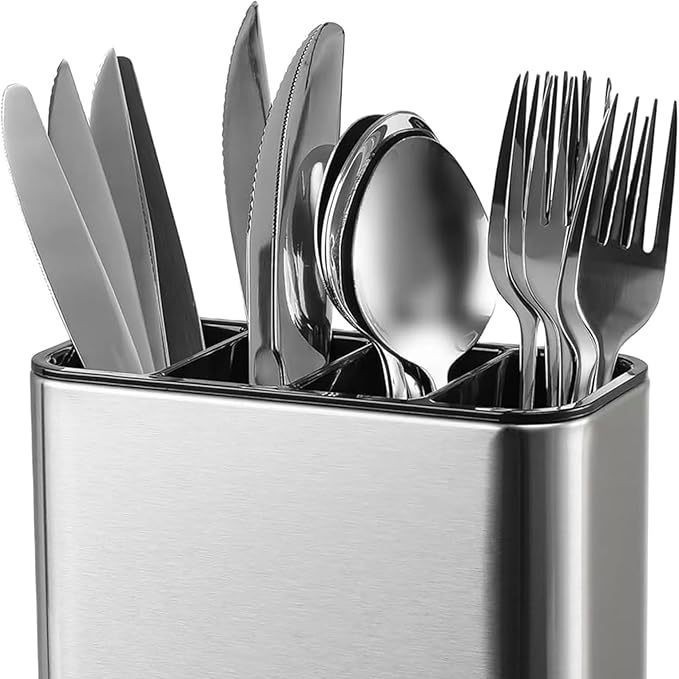 Cutlery Organizer Divided Chopstick Holder Stainless Steel Chopstick Spoon Divider Drainable Kitchen Storage Rack Knife Fork Storage