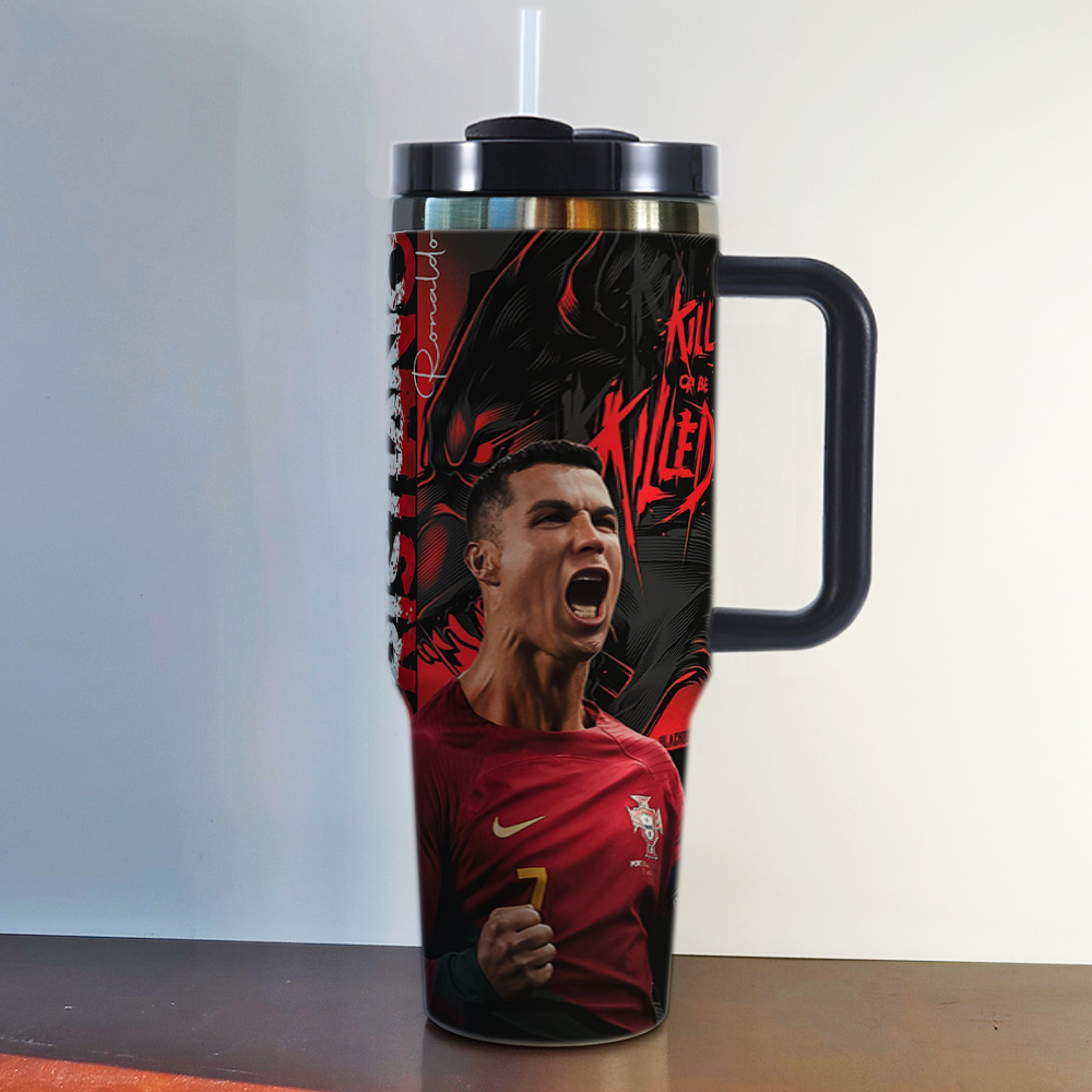 Stainless steel thermal cup Tumbler car cup World Cup football star custom 40OZ large capacity ice霸 cup