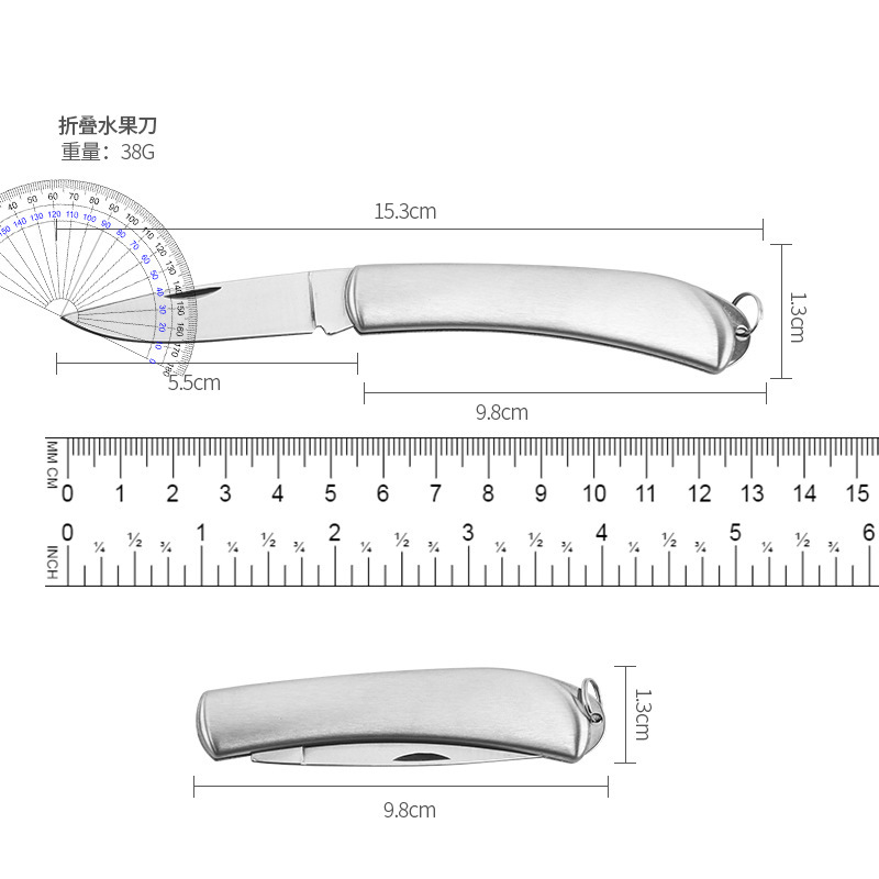 Dormitory folding Nordic-style fruit knife, household small knife, peeler, stainless steel, student portable