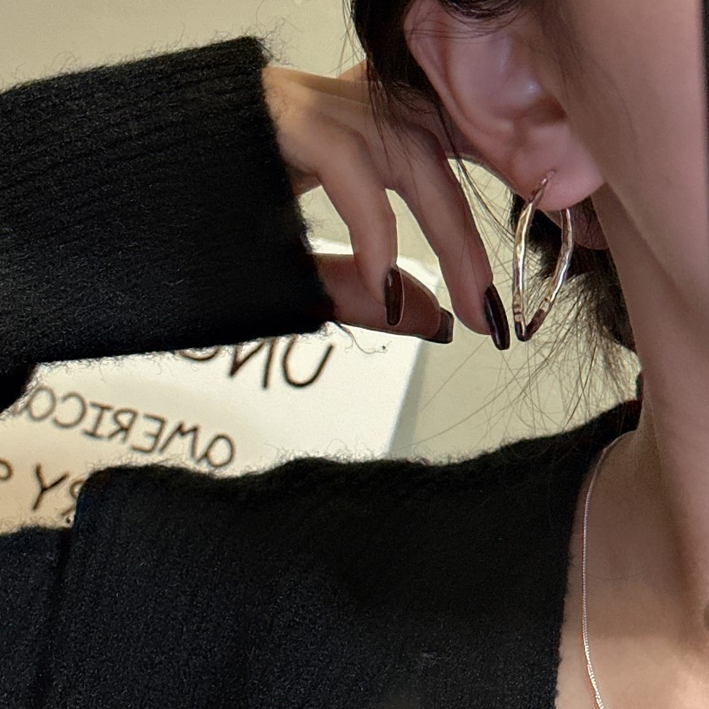 S925 sterling silver shiny earrings INS style commuting earrings