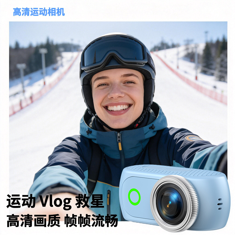 Mini Thumb Camera WiFi Flip Screen Outdoor Sports Camera Magnetic Back Clip First-person View Vlog Shooting
