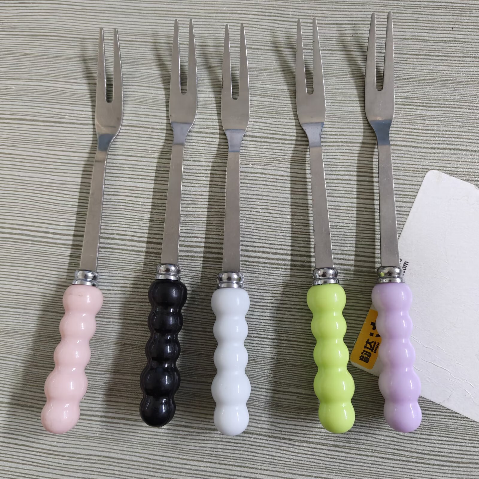 Stainless Steel Fruit Fork Dopamine Pearl Fruit Fork Household Dessert Fork Cake Fork Set