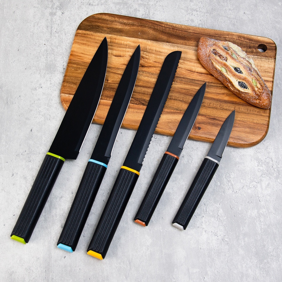 Stainless steel kitchen knife set kitchen knife holder storage rack no-drill kitchen storage rack convenient countertop knife holder