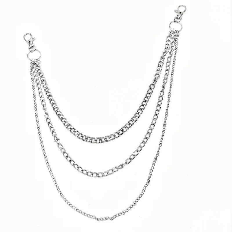Hip Hop Punk Metal Ring Pants Chain Stage Performance Waist Chain Accessories Pendant Jeans Chain Waist Chain