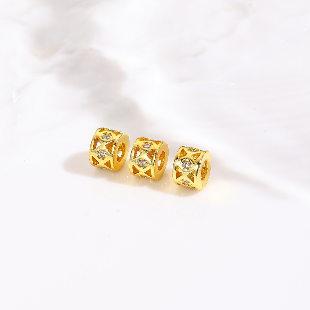 Copper plated 18K gold spacer beads, handmade loose beads DIY bracelet necklace crystal pearl spacer beads jewelry accessories
