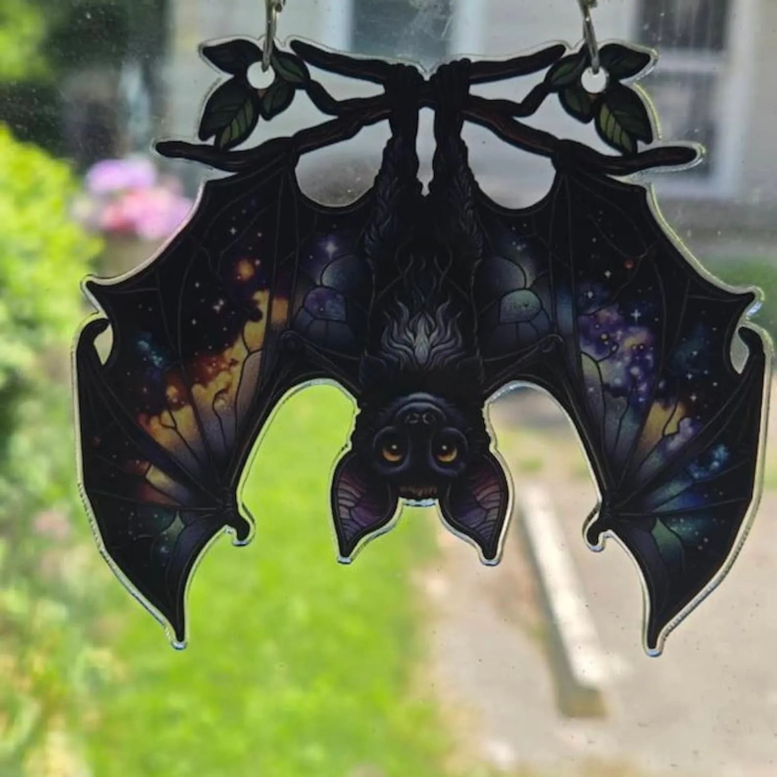 Dachshund Window Hanging Bat Window Decoration Acrylic Window Hanging Halloween
