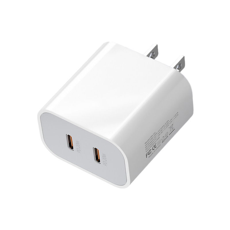 Dual PD40W Charger Applicable Apple Phone Charging Head 20W Dual TYPE-C Fast Charging Head US EU UK AU