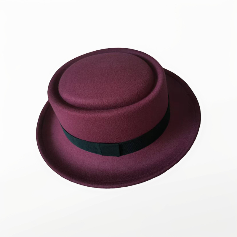 2025 Autumn/Winter New Fedora Flat Top Flat Brim Decorative Hat Franchise