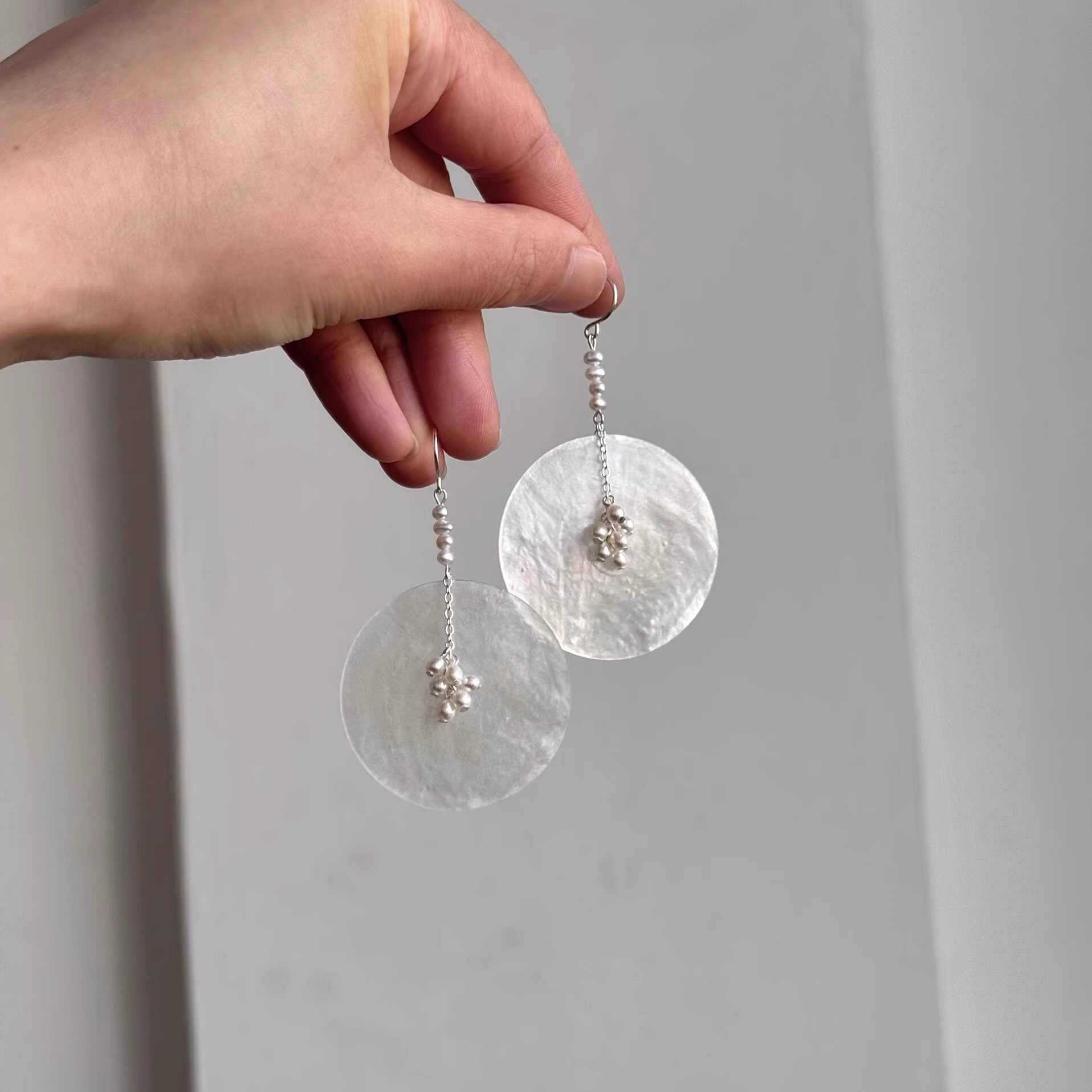 Irregular Metal Disc Earrings Niche Ear Accessories