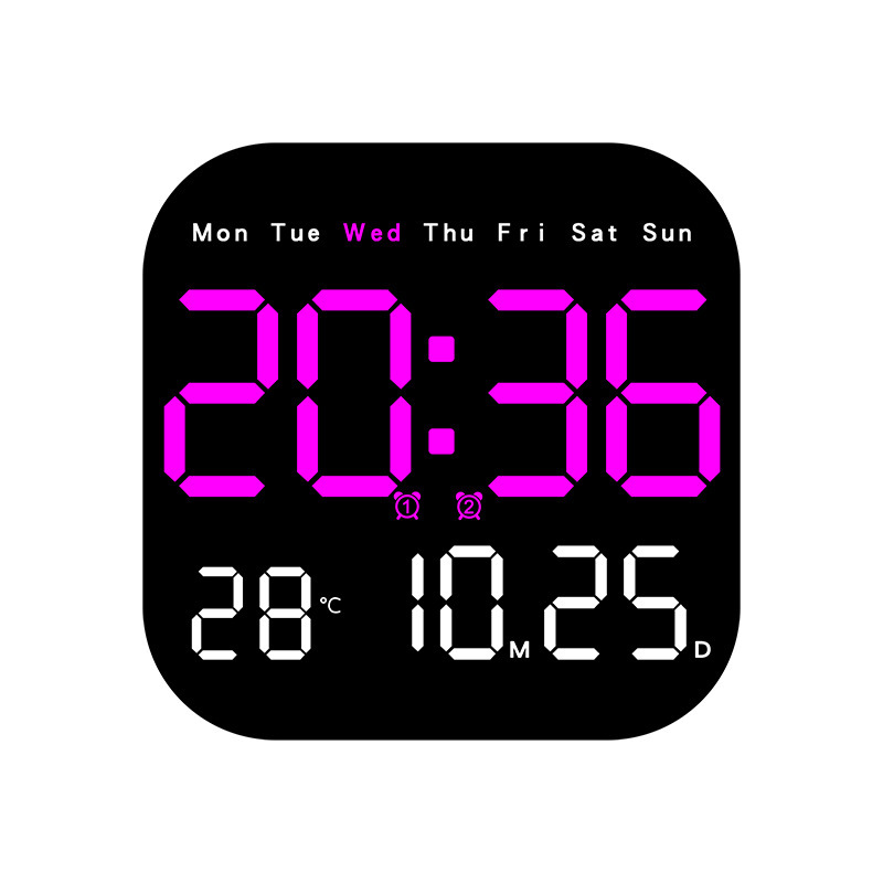 Cross-Border New Multifunctional Clock LED Electronic Clock Living Room Fresh Wall Clock Hanging and Standing Two-Use Clock 6650