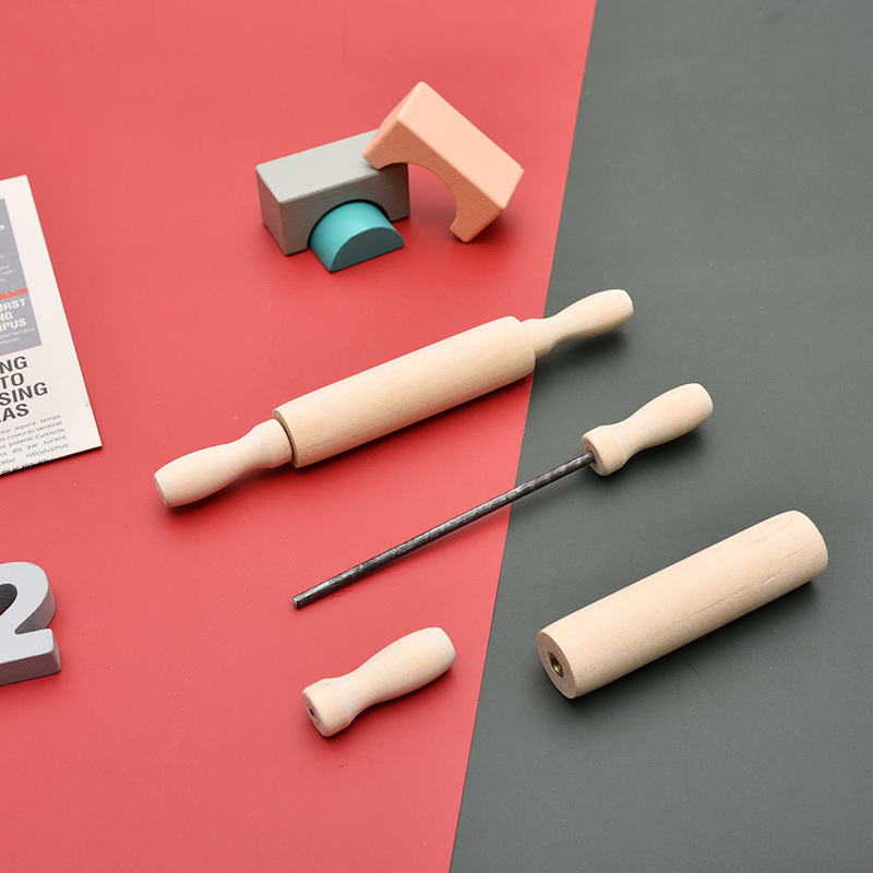 Wooden baking tool, children's mini rolling pin, paint-free small rolling pin, home dumpling wrapper roller, rolling pin