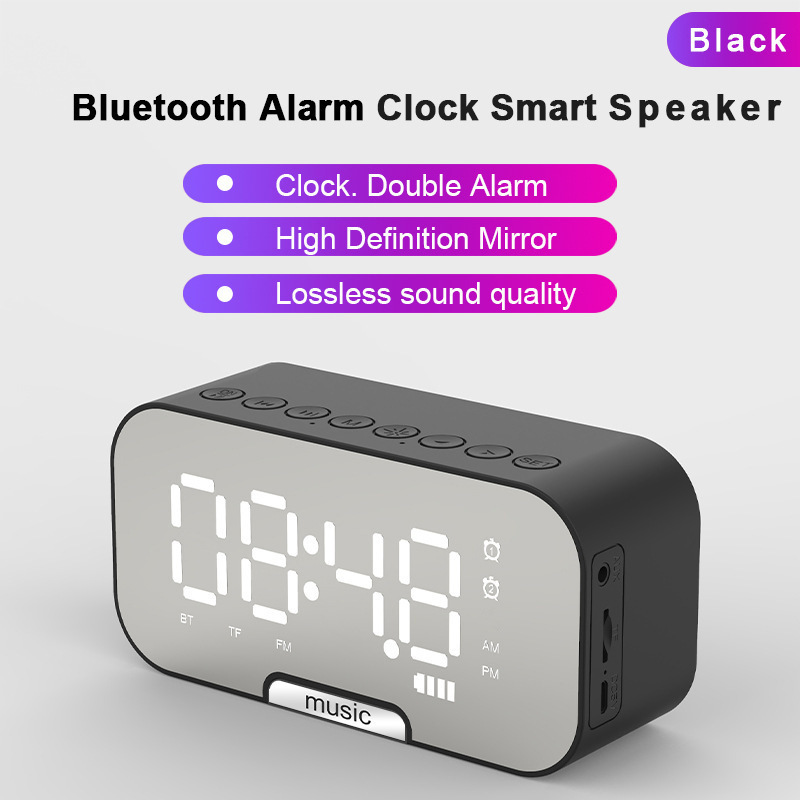 Strictly selected clock speaker Bluetooth speaker gift clock alarm smart speaker heavy bass card small speaker