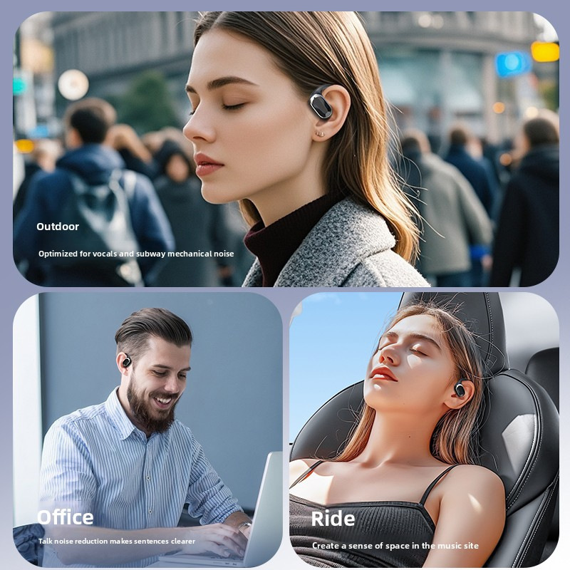 2025 New Bluetooth Headphones Clip-on Ear Non-in-ear True Wireless Sports Ultra-long Battery Life Long Wearing No Pain