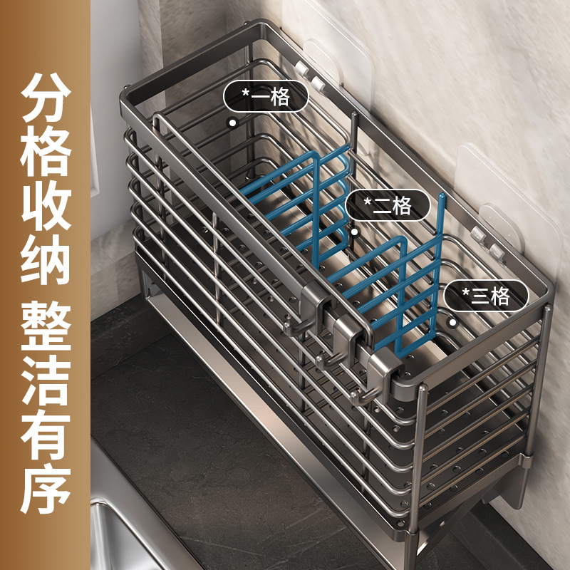 kitchen chopstick holder home use drain transparent storage rack for forks, knives, and spoons chopstick basket barrel wall-mounted