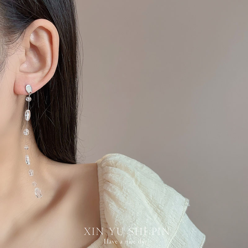 【Morning Dew】Cool Ice Dew Drop Necklace Minimalist Water Drop Earrings