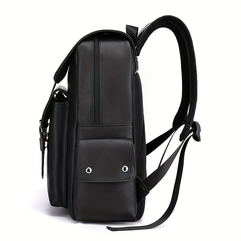 Business double-shoulder bag women and men simple soft PU laptop bag new travel large capacity backpack