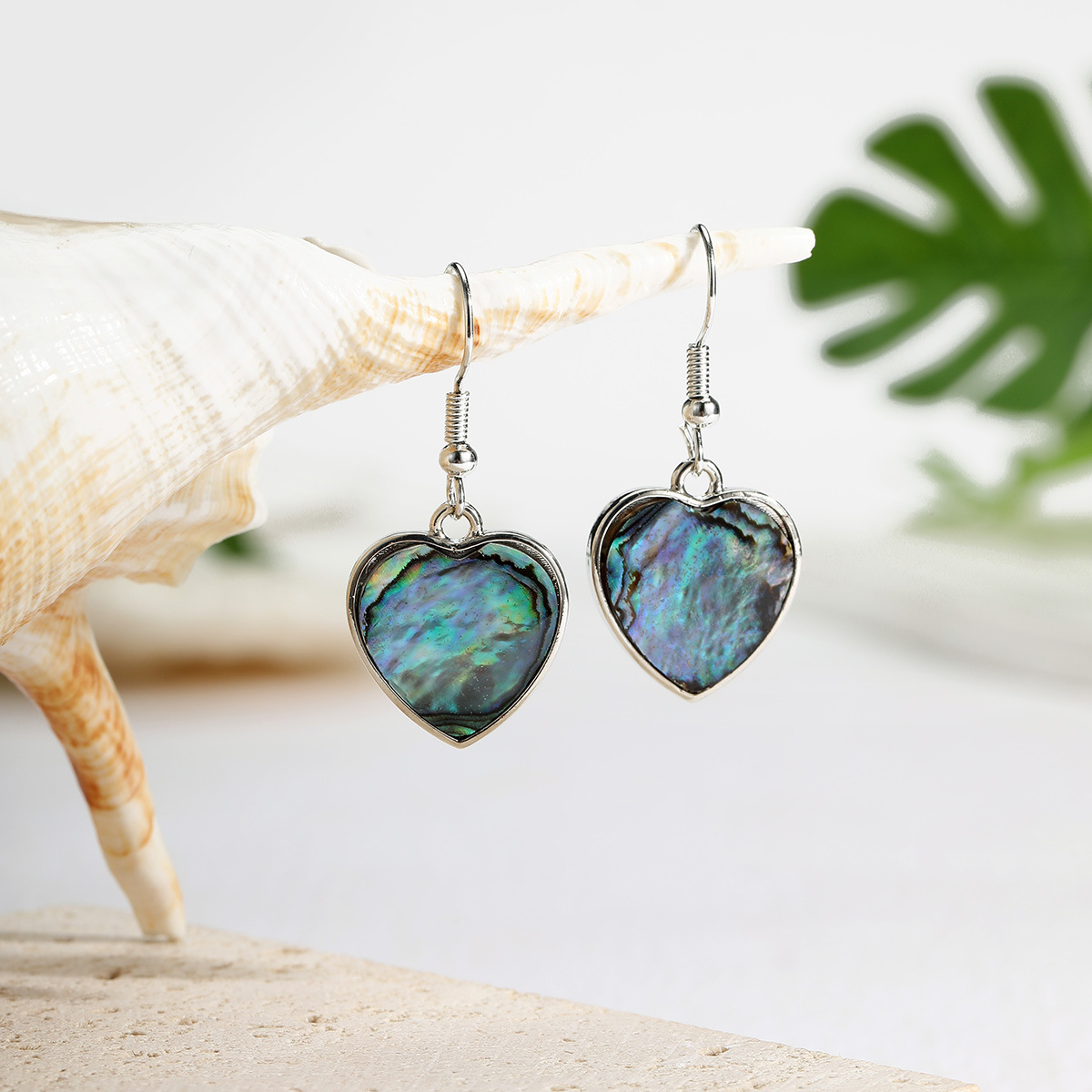 Geometric Natural Texture Abalone Shell Earrings Drop Earrings Accessories for Women