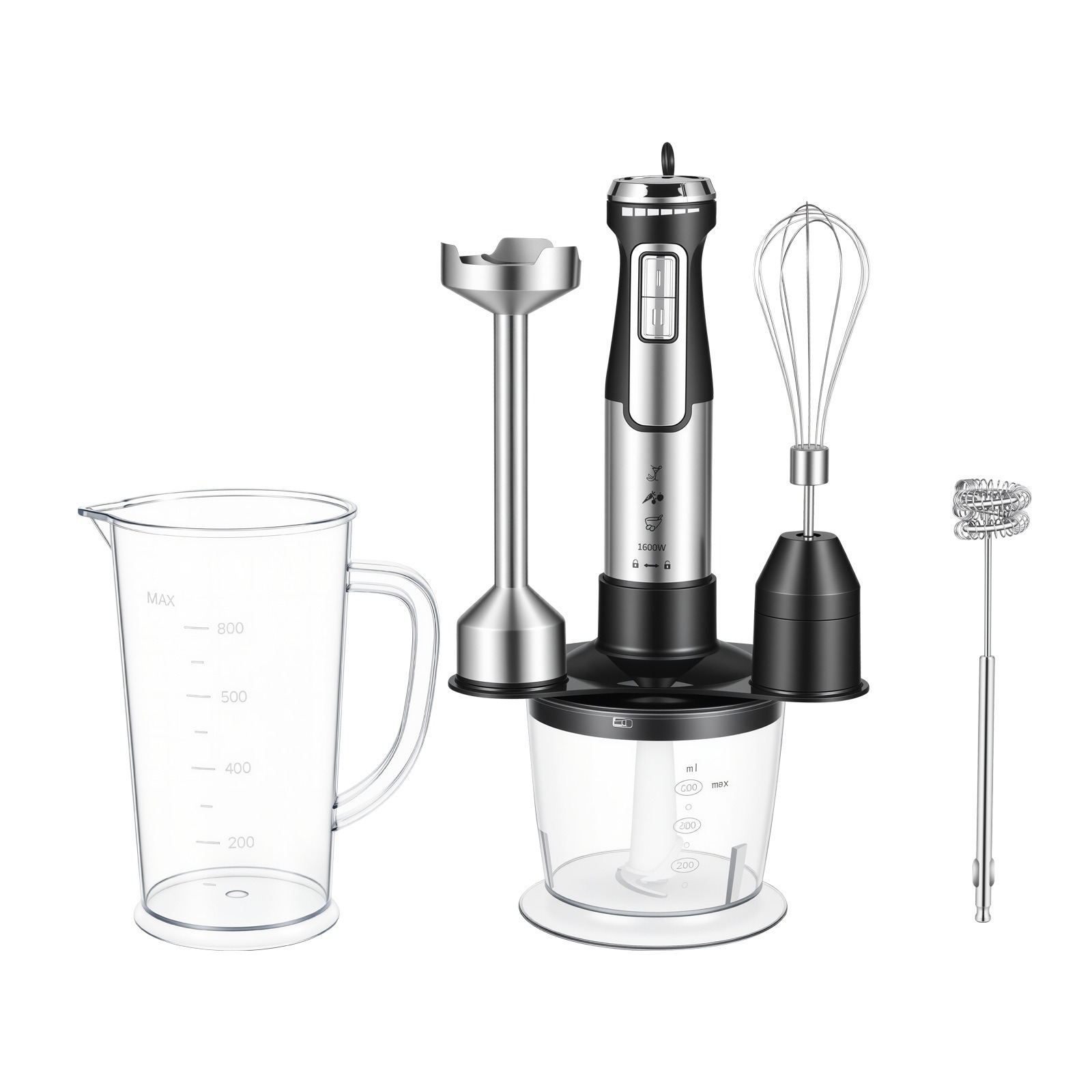 1600W Handheld Food Processor Household Baby Food Grinder Multifunctional Blender Egg Beater Stirring Stick