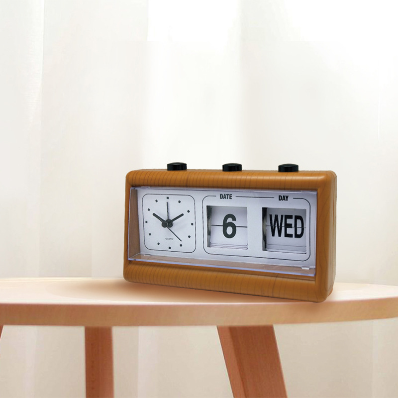 Children's Flip Clock Multi-function Jump Calendar Alarm Clock Calendar Clock Manual Perpetual Calendar Flip Alarm Clock Student Paper Needle Alarm Clock