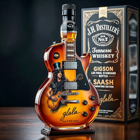 New ornament whiskey ornament guitar shape red wine bottle whiskey bottle sealed empty bottle