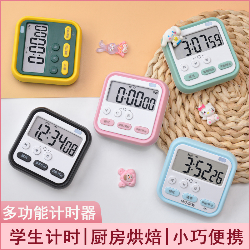 Timer for Learning, Small Alarm Clock and Kitchen Reminder 2-in-1 Time Manager for Children Self-Discipline Timer