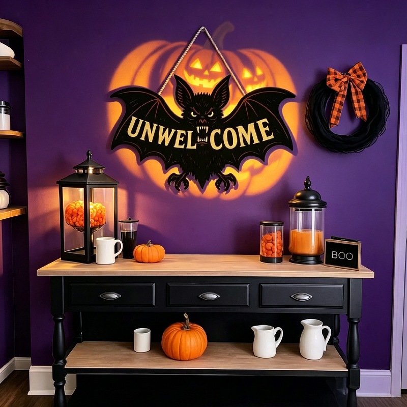 New Halloween Bat Halloween Wooden Hanging Ornament Wall Door Party Scene Layout Decoration