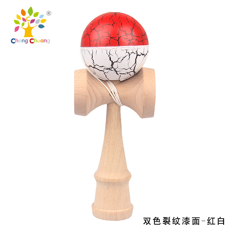 Ken Da Ma Wooden Skill Ball, Kendama Toy for Adults and Children Hand-Eye Coordination Sword Ball PU Paint