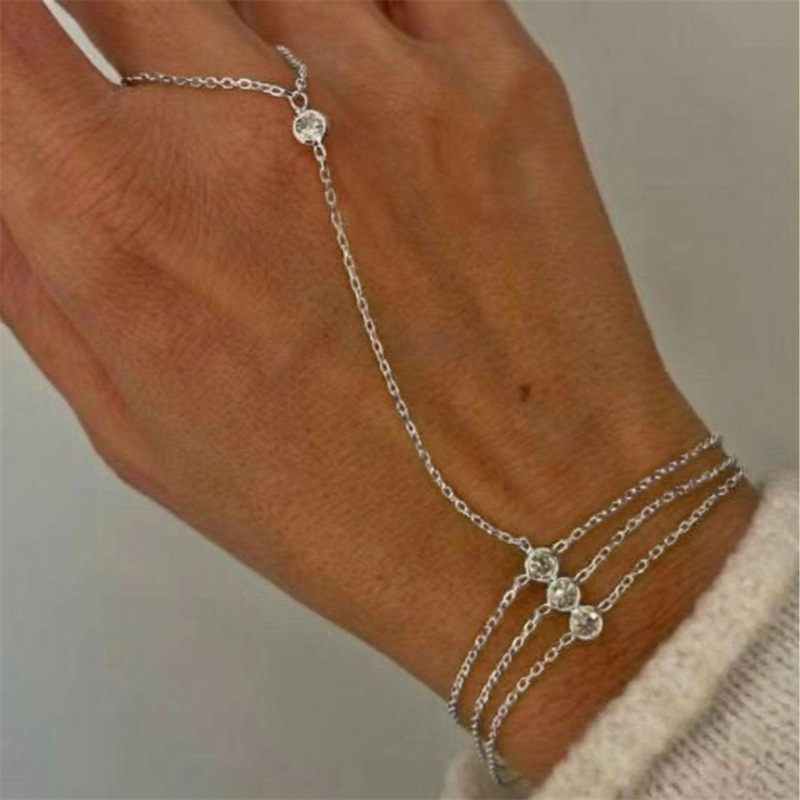 Popular Horse Eye Connected Finger Bracelet Women Simple Multi-layer Hand Back Chain Adjustable Hand Jewelry