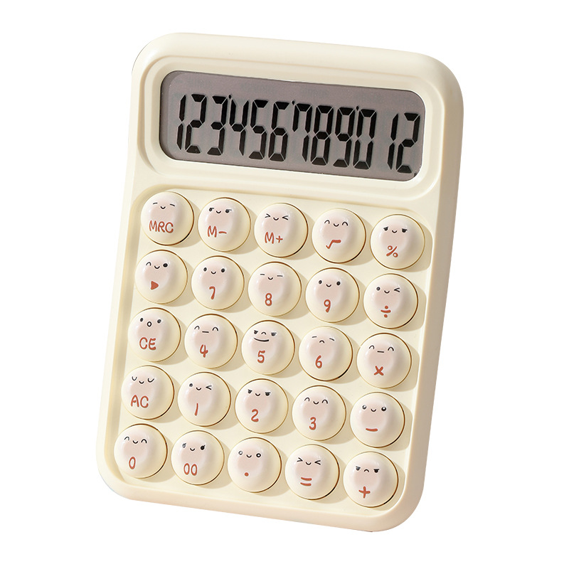 Soft bunny theme calculator 12-digit small cute smiley face computer student financial special computer