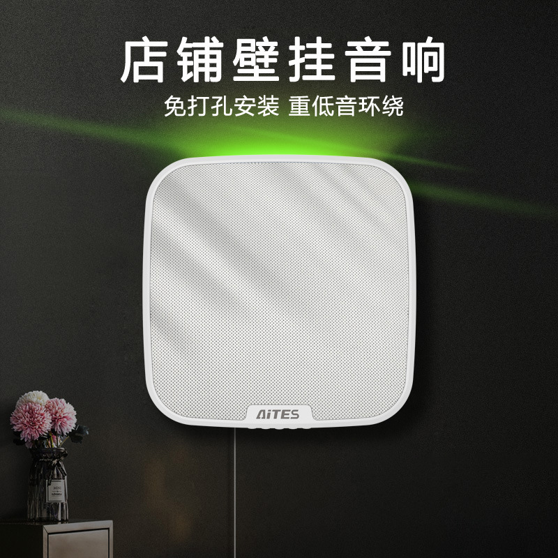 Wall-mounted Bluetooth speaker commercial supermarket restaurant coffee shop milk tea shop 3D surround sound subwoofer speaker