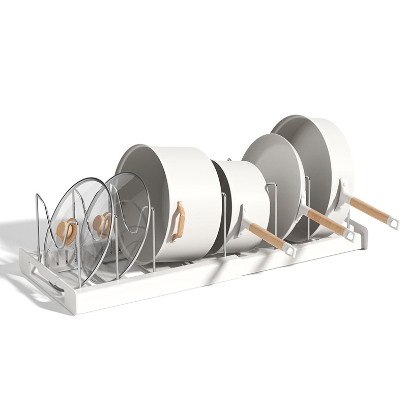 Adjustable pot rack kitchen storage rack cabinet built-in pot rack under sink pot rack adjustable cookware storage rack