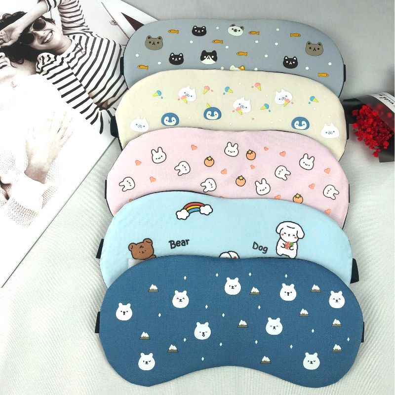 Cute style bear cold and hot compress sleep eye mask, relieve fatigue outdoor light-blocking cartoon cute bear children men and women