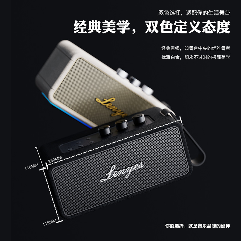 LENYES Cold Lion HIFI Portable Bluetooth Speaker IPX6 Waterproof 2.1 Stereo Heavy Bass Ultra Long Battery Life TWS