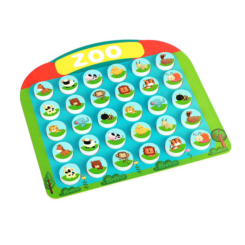 Children's Wooden Educational Early Learning Flip Chess Two-player Battle Memory Logic Thinking Focus Training Game
