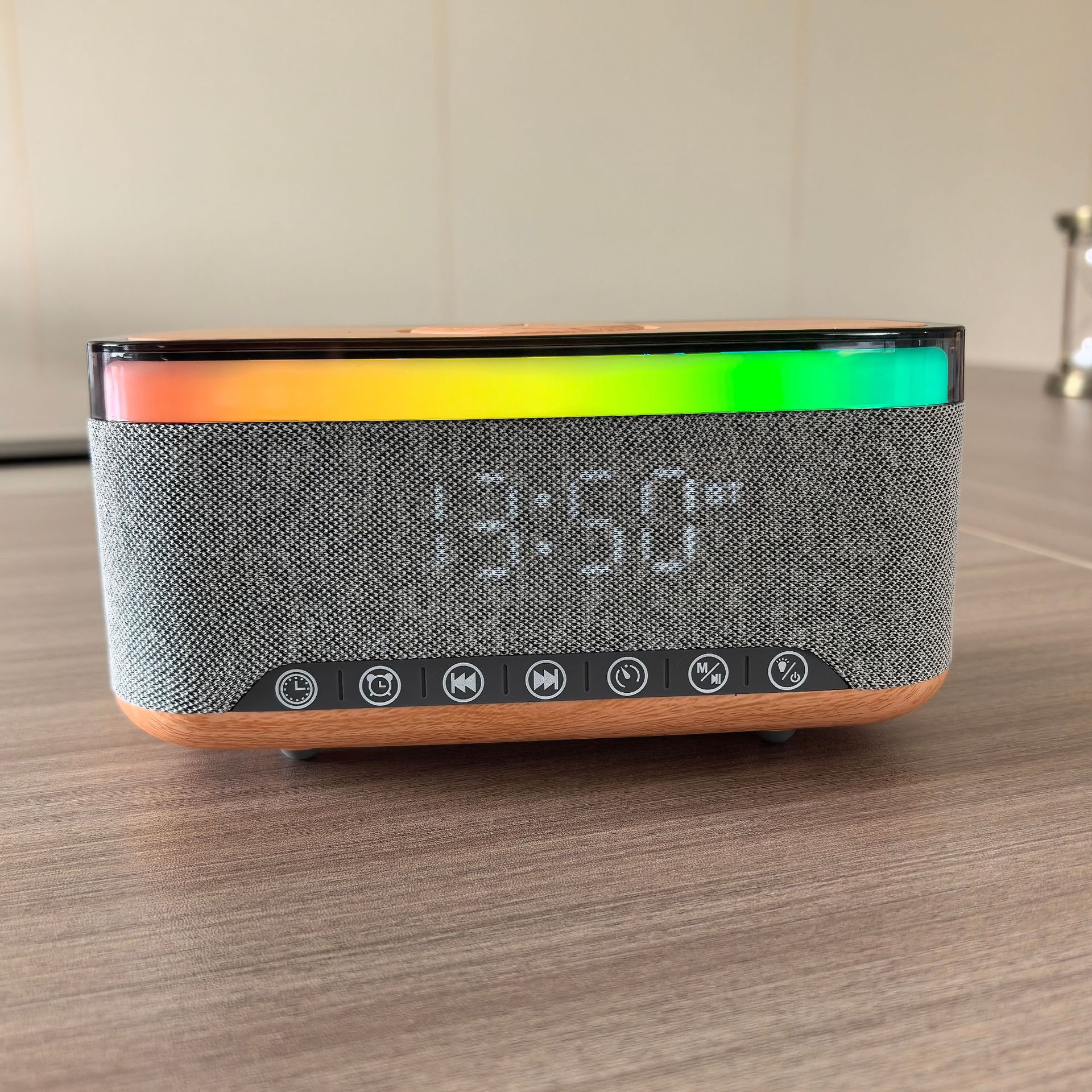 Speaker Bluetooth colorful light 15W wireless charging three-in-one colorful light subwoofer colorful alarm clock 2