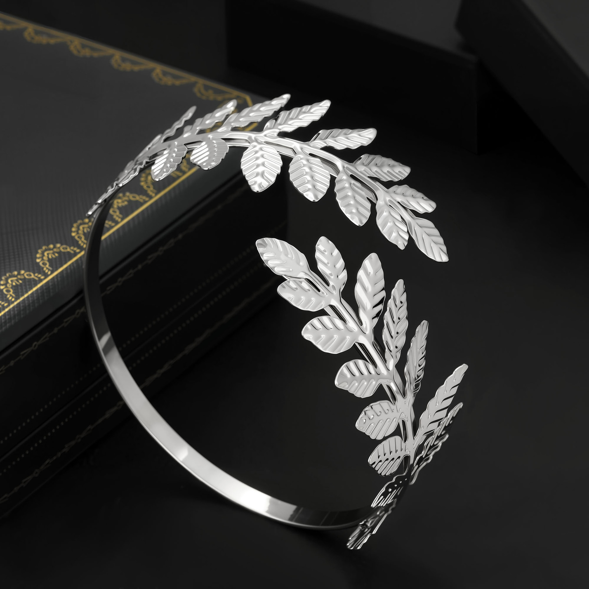 New Hair Accessory Gold Leaf Pearl Headband Accessory