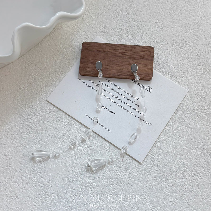【Morning Dew】Cool Ice Dew Drop Necklace Minimalist Water Drop Earrings