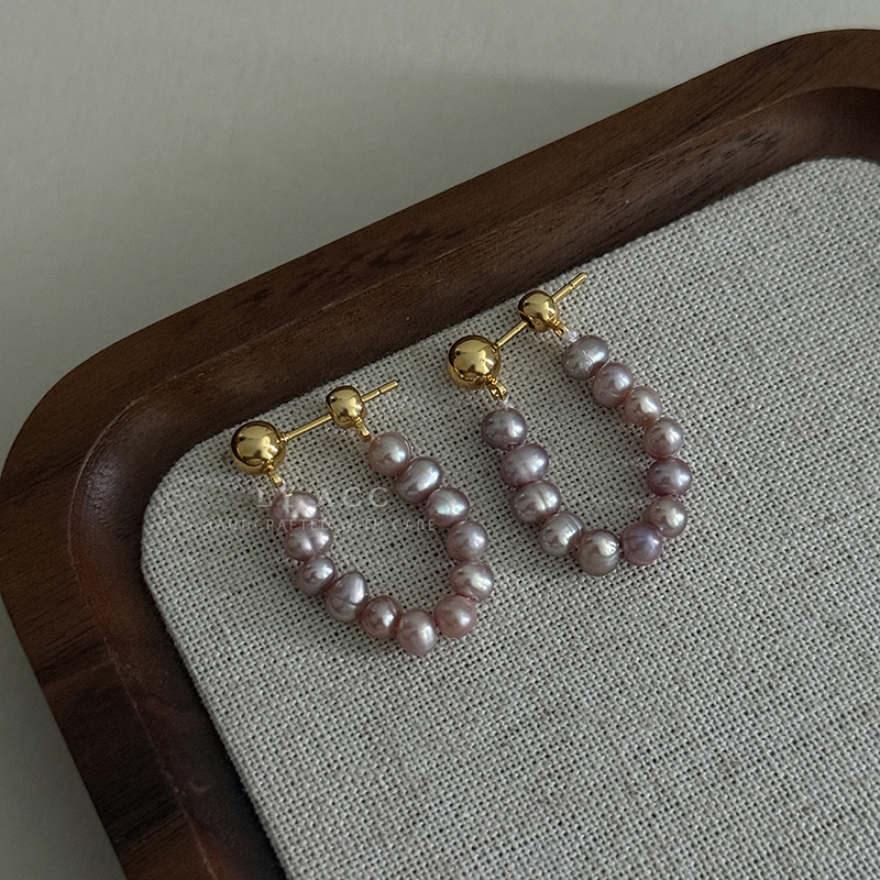 Exquisite Natural Baroque Pearl Earrings Ear Cuff Elegant Daily Earrings
