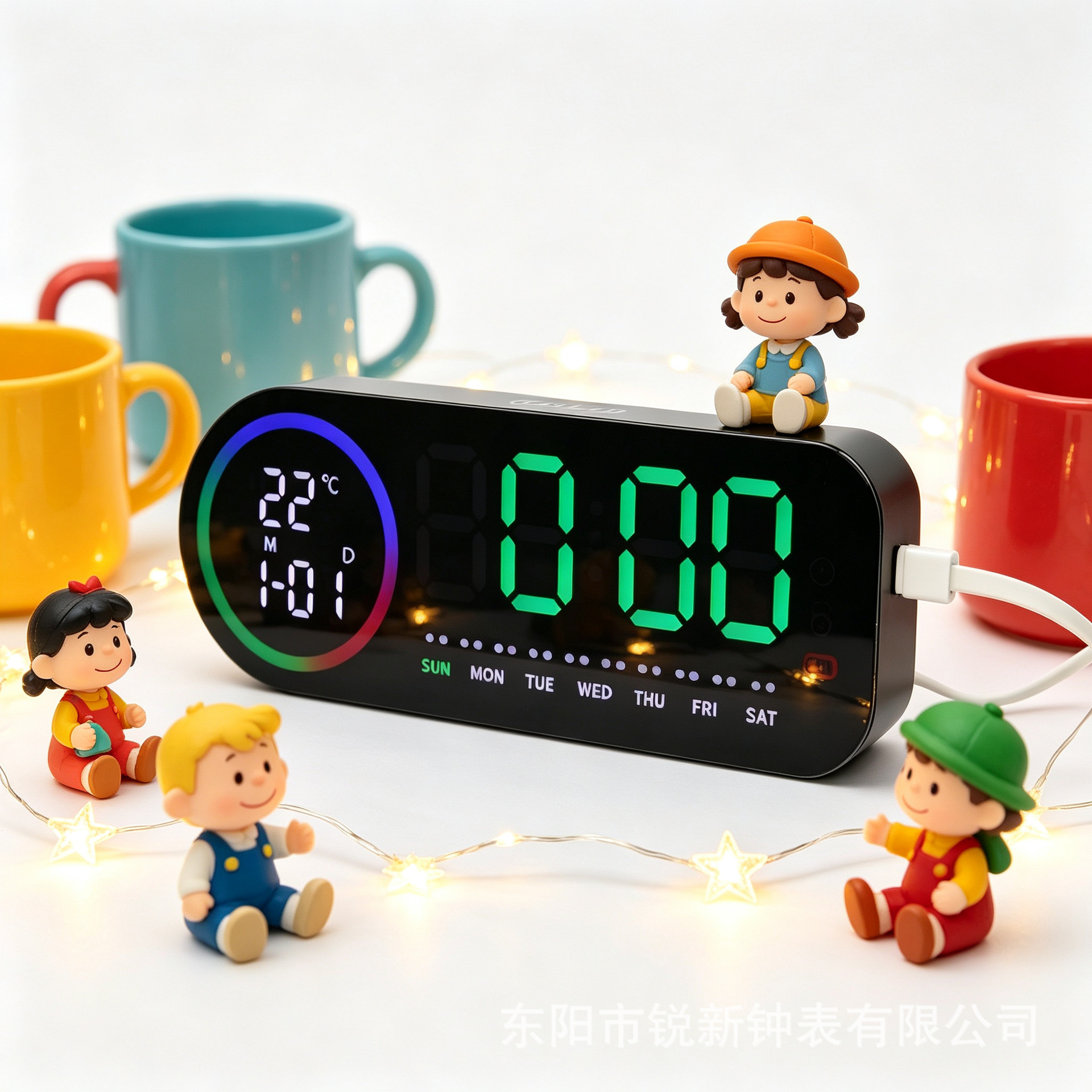 LED digital alarm clock rechargeable luminous desktop ornament smart electronic clock