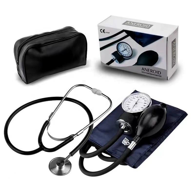 Manual Blood Pressure Monitor Single-Head Two-in-One Set with Stethoscope Arm Type Heart Rate Medical Old Style Blood Pressure Monitor