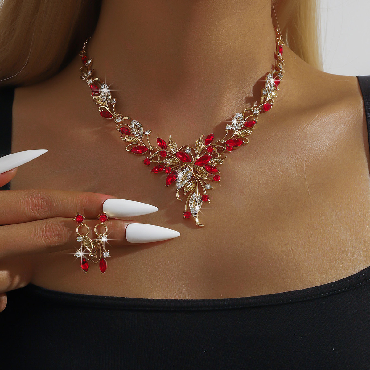 Jewelry Set Exaggerated Palace Style Bride Wedding Party Dress Gorgeous Accessories
