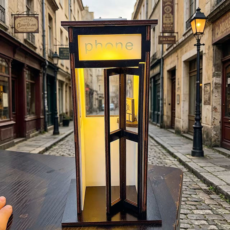 New Retro Vintage Tall Phone Booth Lamp
