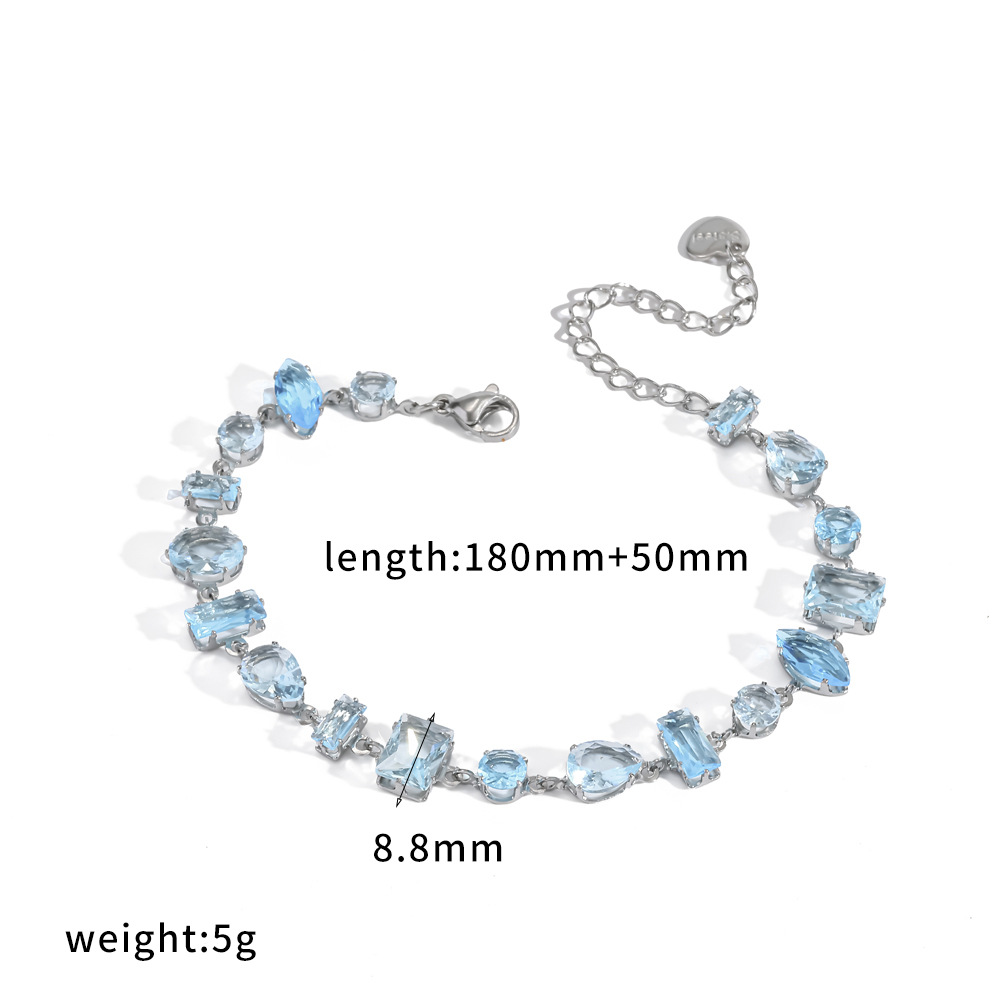 Ding Duo crystal bracelet dopamine colorful bangle stainless steel bracelet