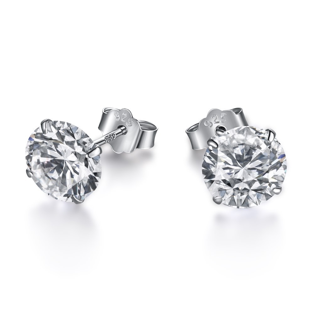 S925 sterling silver ear studs for women, small high-carbon diamond 5A grade zircon earrings ear accessories