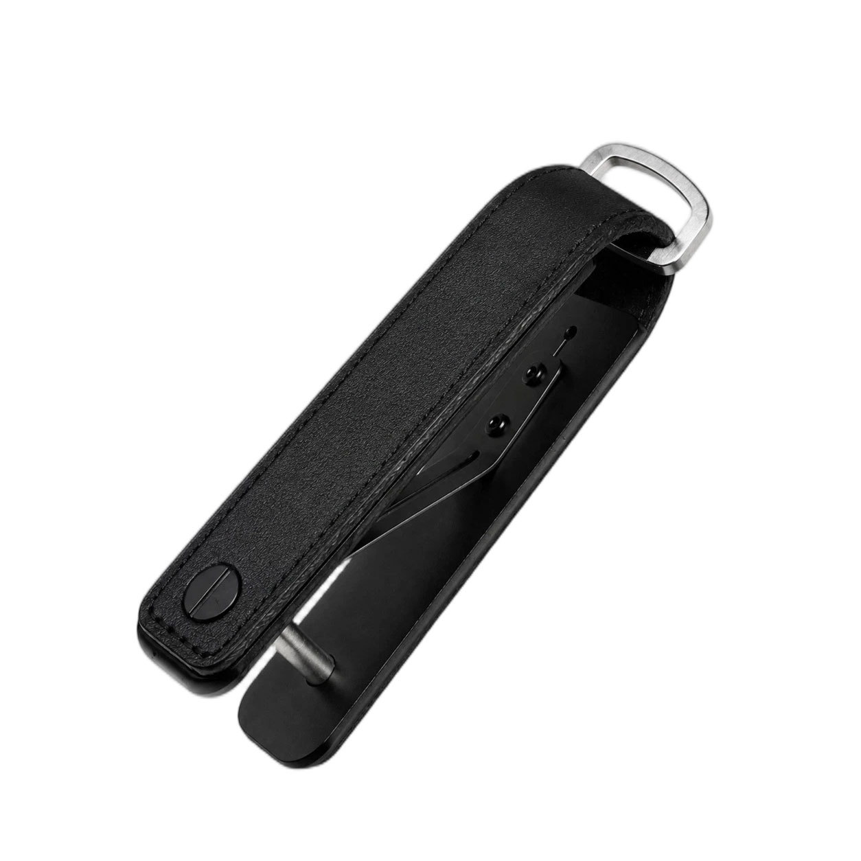 Aluminum Alloy Plus Genuine Leather Keychain Men's Women's Key Hanger Simple Key Organizer